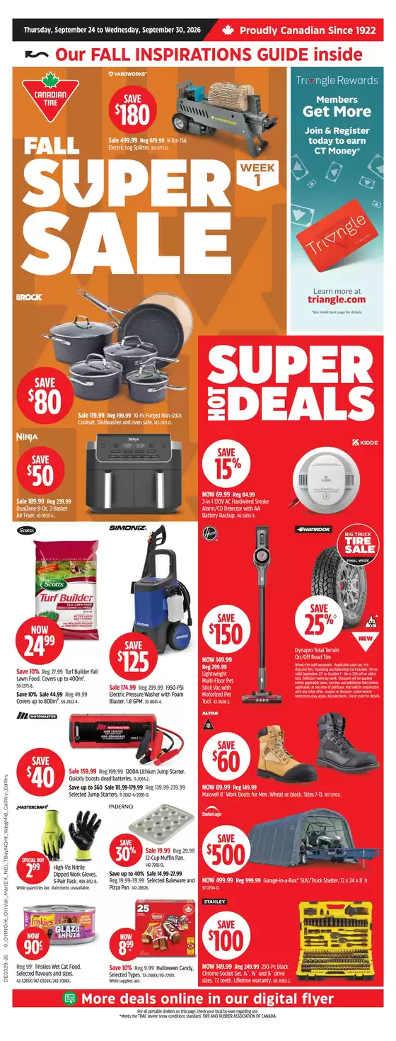 Canadian Tire catalogue | Top deals for all customers | 2026-09-24T00:00:00.000Z - 2026-09-30T00:00:00.000Z
