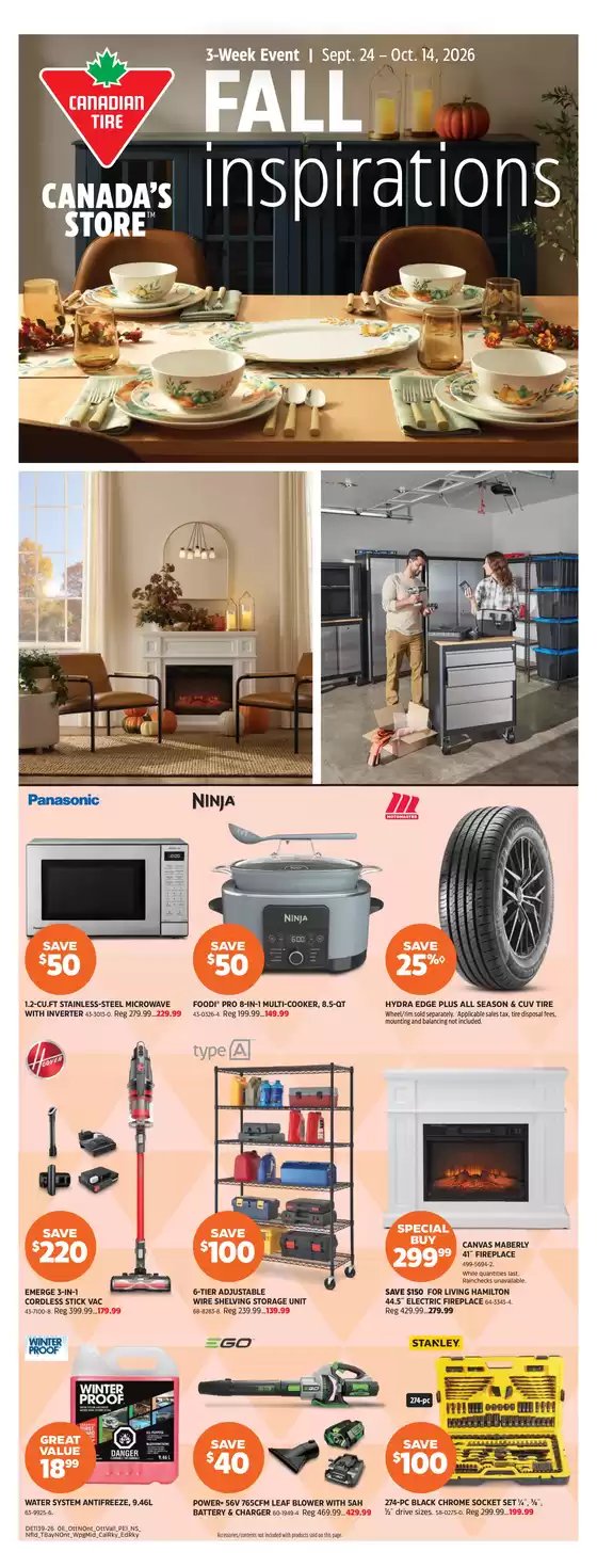 Canadian Tire catalogue in Regina | Discounts and promotions | 2026-09-24T00:00:00.000Z - 2026-10-14T00:00:00.000Z