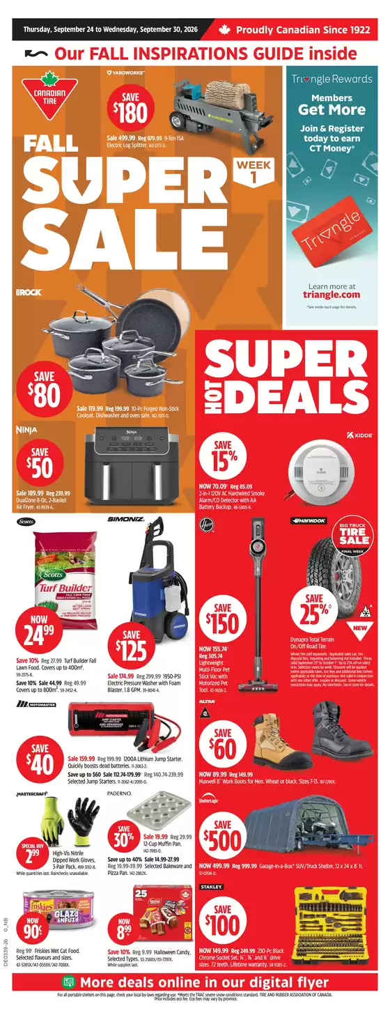Canadian Tire catalogue in Regina | Top deals for all customers | 2026-09-24T00:00:00.000Z - 2026-09-30T00:00:00.000Z