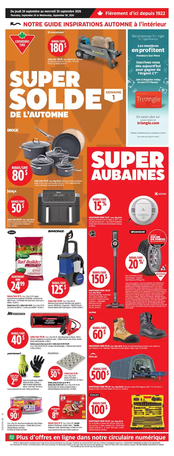 Canadian Tire catalogue in Regina | Current special promotions | 2026-09-24T00:00:00.000Z - 2026-09-30T00:00:00.000Z