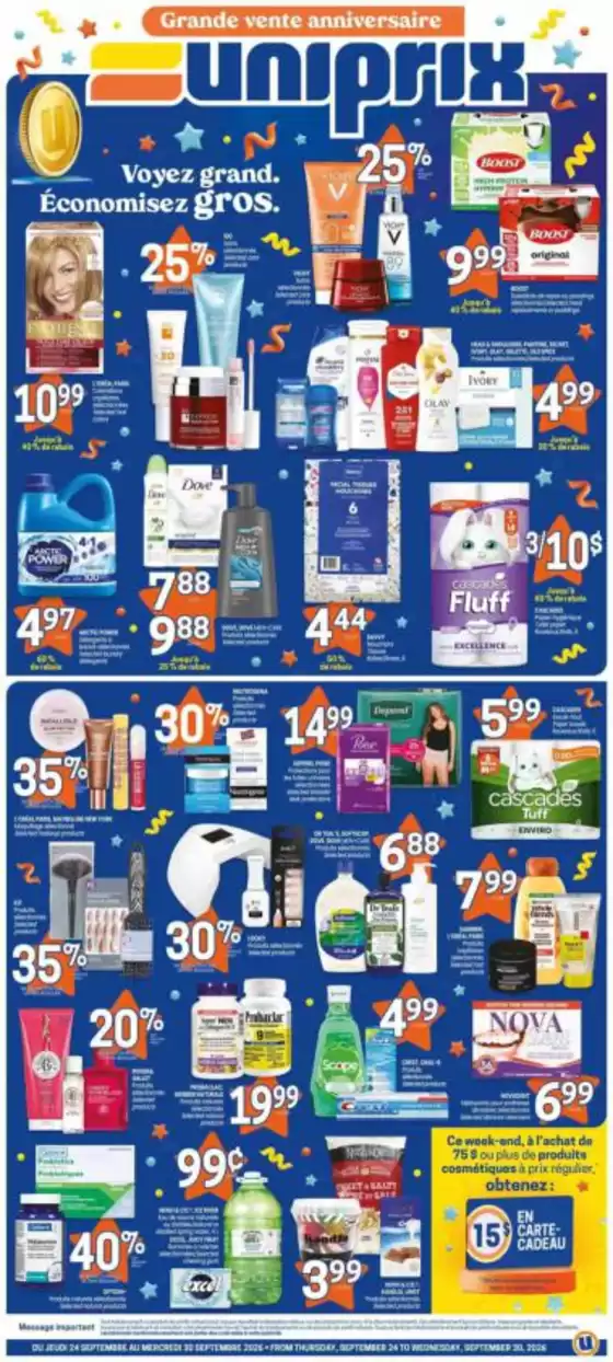 Uniprix catalogue | Uniprix Weekly ad | 2026-09-24T00:00:00.000Z - 2026-09-30T00:00:00.000Z