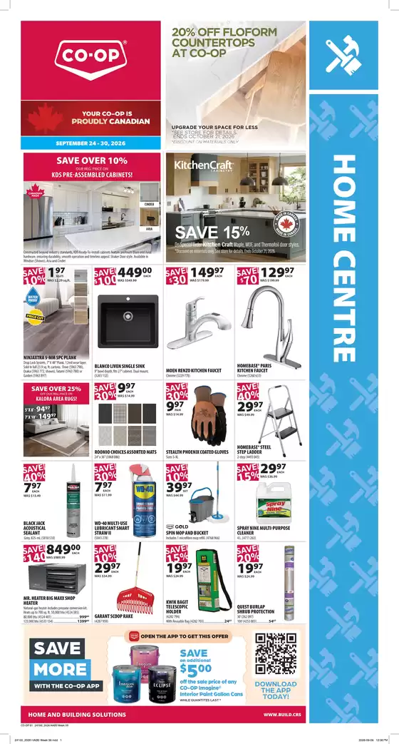 Co-op Home Centre catalogue in Courtenay | Current deals and offers | 2026-09-24T00:00:00.000Z - 2026-09-30T00:00:00.000Z