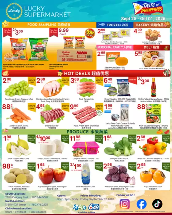 Lucky Supermarket catalogue | Edmonton Specials | 2026-09-28T00:00:00.000Z - 2026-10-01T00:00:00.000Z