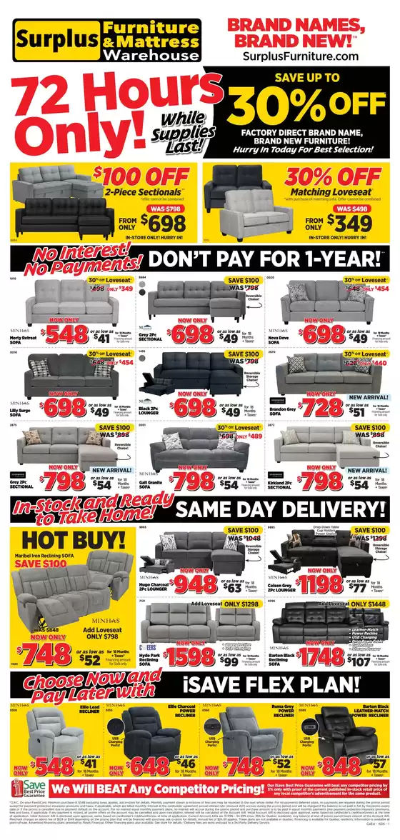 Surplus Furniture catalogue in Thunder Bay | Save up to 30 % off | 2026-09-29T00:00:00.000Z - 2026-10-04T00:00:00.000Z