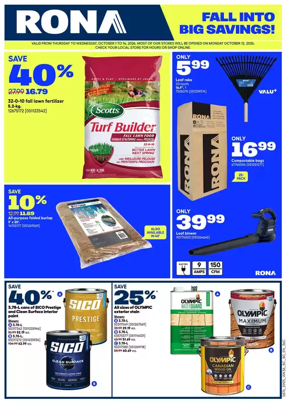 RONA catalogue | Wide range of offers | 2026-10-01T00:00:00.000Z - 2026-10-14T00:00:00.000Z