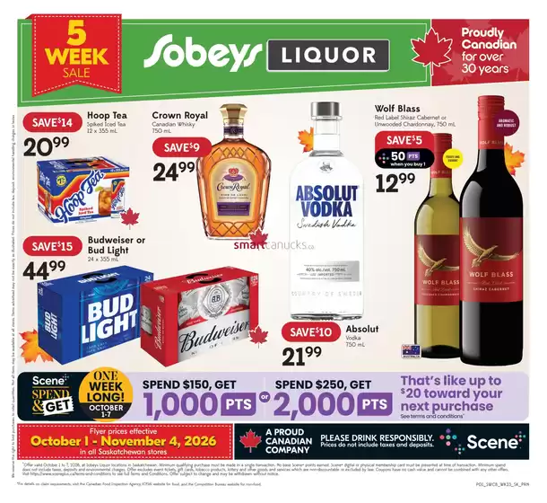 Sobeys catalogue | Five week sale | 2026-10-01T00:00:00.000Z - 2026-11-04T00:00:00.000Z