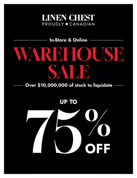Linen Chest catalogue | Warehouse sale Up to 75 % off | 2026-10-01T00:00:00.000Z - 2026-10-04T00:00:00.000Z