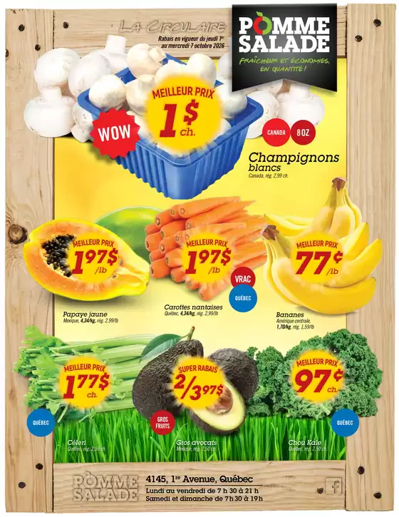 Pomme Salade catalogue | La circulaire fraicheur et economies en quantite | 2026-10-01T00:00:00.000Z - 2026-10-07T00:00:00.000Z