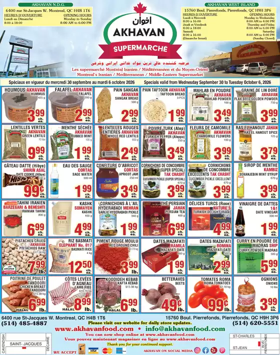 Akhavan catalogue in Grande-Vallée | Spéciaux en vigueur du mercredi 30 septembre au mardi 6 octobre 2026 | 2026-10-01T00:00:00.000Z - 2026-10-06T00:00:00.000Z