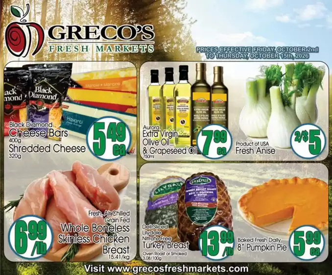 Greco's Fresh Markets catalogue in Carignan | Weekly flyer | 2026-10-02T00:00:00.000Z - 2026-10-15T00:00:00.000Z