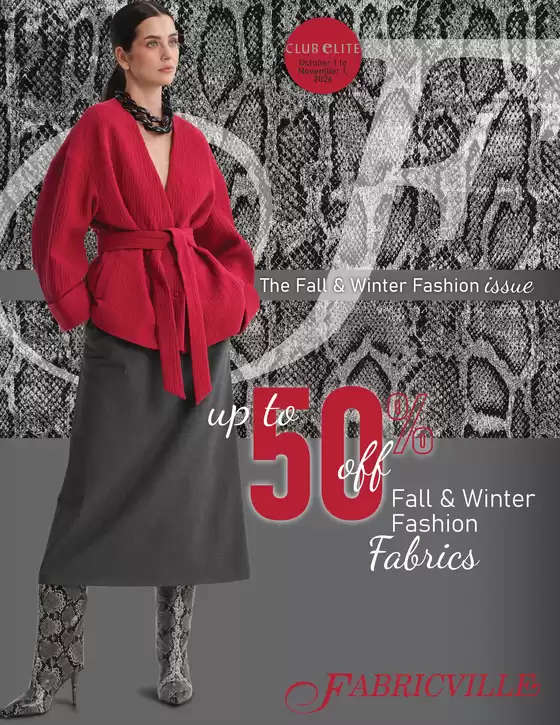 Fabricville catalogue | Up to 50% off Fall & Winter Fashion Fabrics | 2026-10-02T00:00:00.000Z - 2026-10-31T00:00:00.000Z