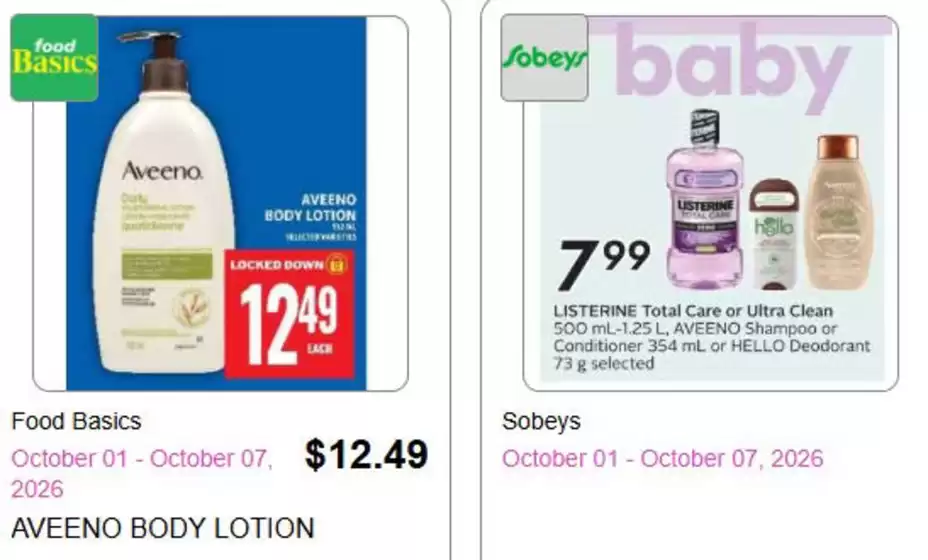 Aveeno catalogue in Timmins | Weekly flyer  | 2026-10-02T00:00:00.000Z - 2026-10-07T00:00:00.000Z