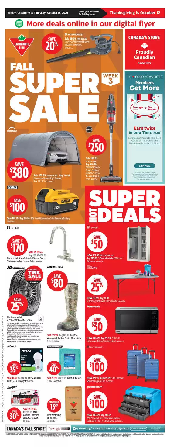 Canadian Tire catalogue | Top deals for all customers | 2026-10-09T00:00:00.000Z - 2026-10-15T00:00:00.000Z