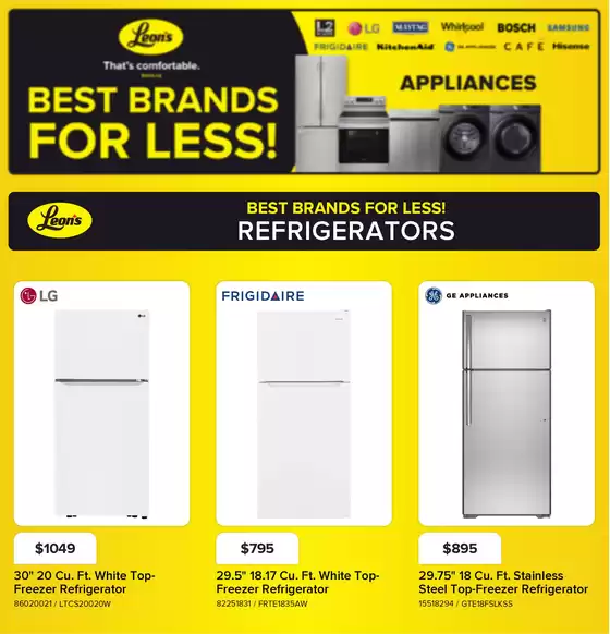 Leon's catalogue in Ottawa | Refrigerators Best brands for less! | 2026-10-08T00:00:00.000Z - 2026-10-14T00:00:00.000Z