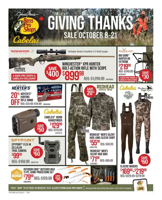 Cabela's catalogue | Giving thanks sale | 2026-10-08T00:00:00.000Z - 2026-10-21T00:00:00.000Z