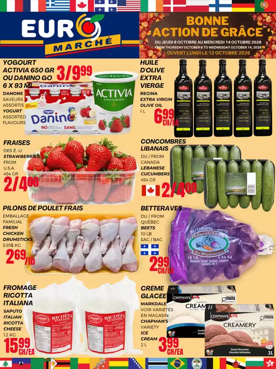 Euromarché catalogue | Bonne Action De Grâce | 2026-10-08T00:00:00.000Z - 2026-10-14T00:00:00.000Z