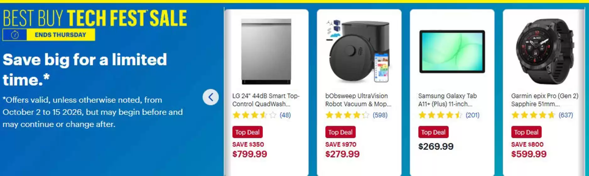 Best Buy catalogue | Best buy tech fest sale | 2026-10-13T00:00:00.000Z - 2026-10-27T00:00:00.000Z