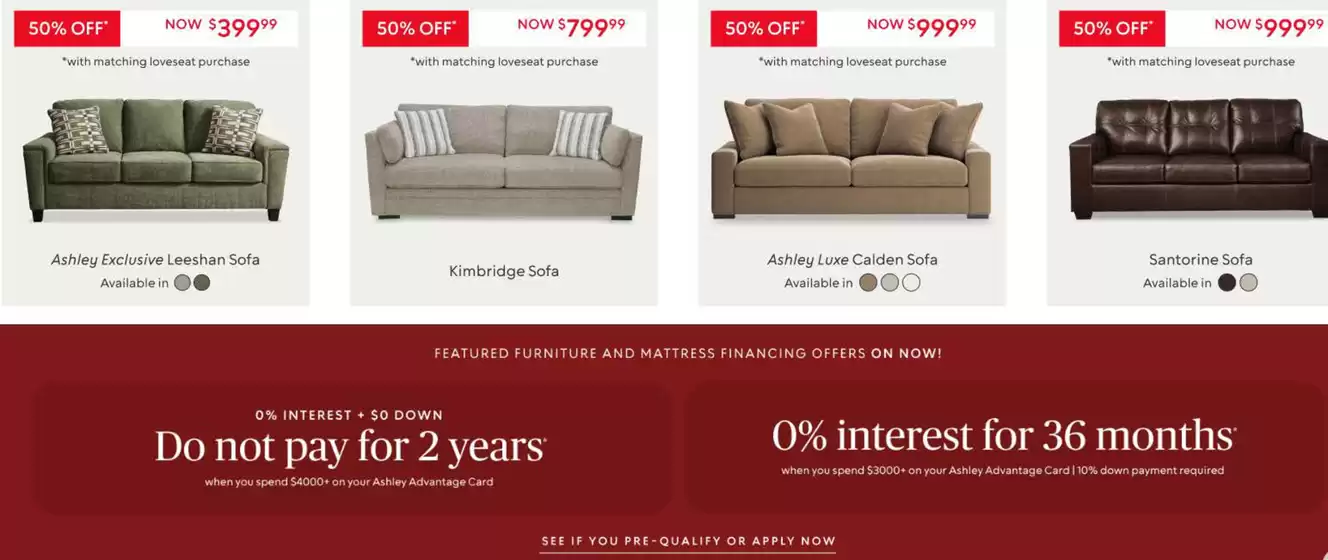 Ashley Furniture catalogue | Sit and save 50 % off Sofas | 2026-10-16T00:00:00.000Z - 2026-10-18T00:00:00.000Z