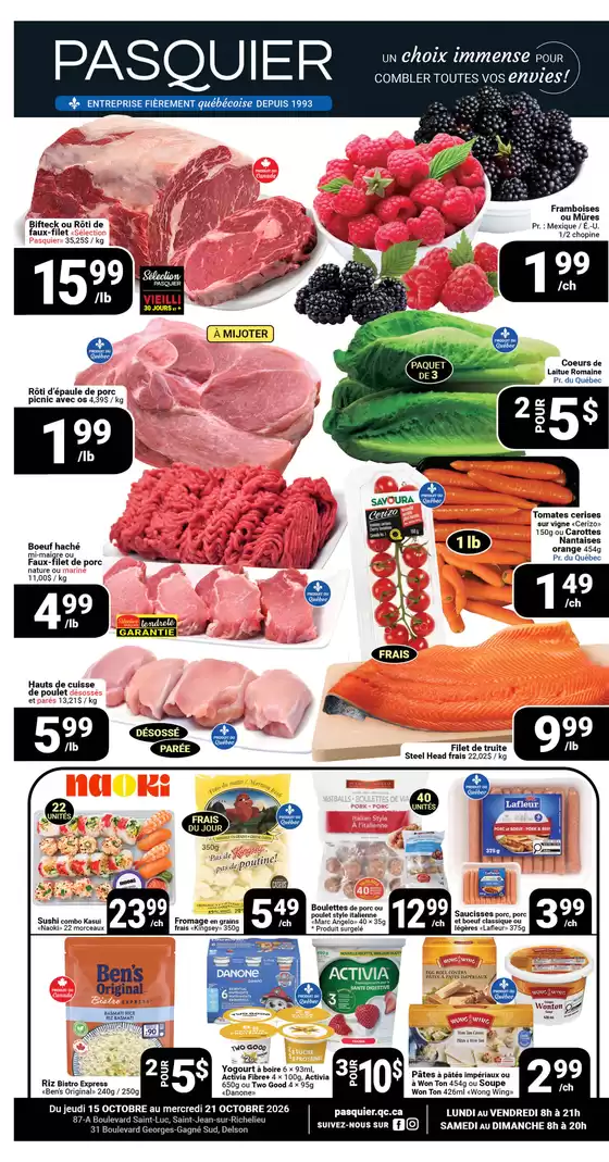 Pasquier catalogue | Im choix immense four combler toutes vos envies! | 2026-10-15T00:00:00.000Z - 2026-10-21T00:00:00.000Z