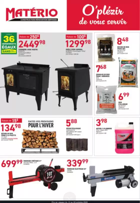 Matério catalogue | O'plézir de vous servir | 2026-10-19T00:00:00.000Z - 2026-10-28T00:00:00.000Z
