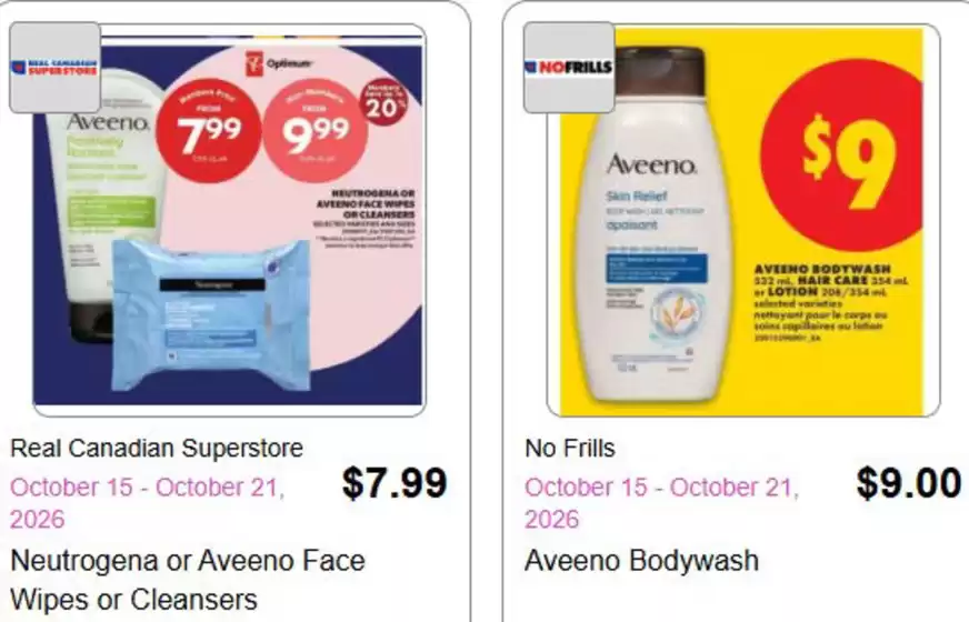 Aveeno catalogue | Aveeno - Current prices | 2026-10-20T00:00:00.000Z - 2026-10-21T00:00:00.000Z
