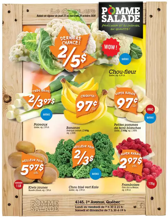 Pomme Salade catalogue | Circulaire – en vigueur du: 22 AU 28 octobre 2026 | 2026-10-22T00:00:00.000Z - 2026-10-28T00:00:00.000Z
