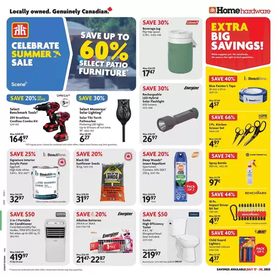 Home Hardware catalogue in Petty Harbour-Maddox Cove | Home Hardware weekly flyer | 2025-07-17T00:00:00.000Z - 2025-07-30T00:00:00.000Z