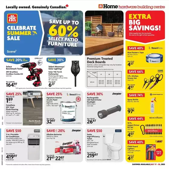 Home Hardware catalogue in Petty Harbour-Maddox Cove | Discover attractive offers | 2025-07-17T00:00:00.000Z - 2025-07-30T00:00:00.000Z