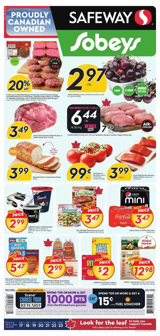 Sobeys catalogue in Saint-Jean-sur-Richelieu | Top deals for all customers | 2025-07-17T00:00:00.000Z - 2025-07-20T00:00:00.000Z