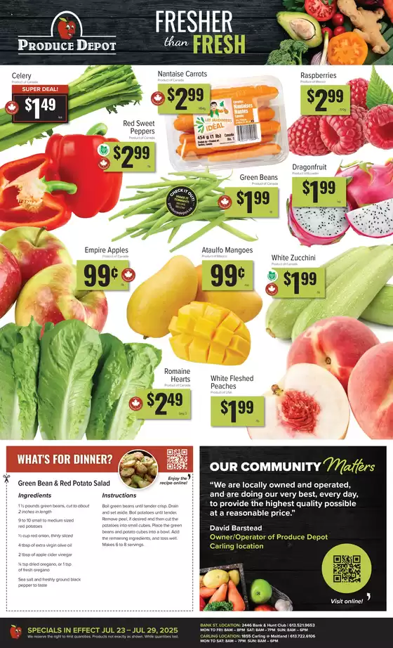 Produce Depot catalogue in Sept-Îles | Specials in effect jul 23 – jul 29, 2025 | 2025-07-25T00:00:00.000Z - 2025-07-29T00:00:00.000Z
