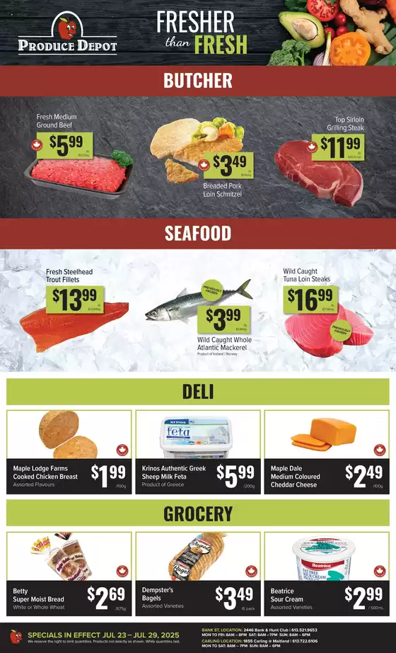 Specials in effect jul 23 – jul 29, 2025