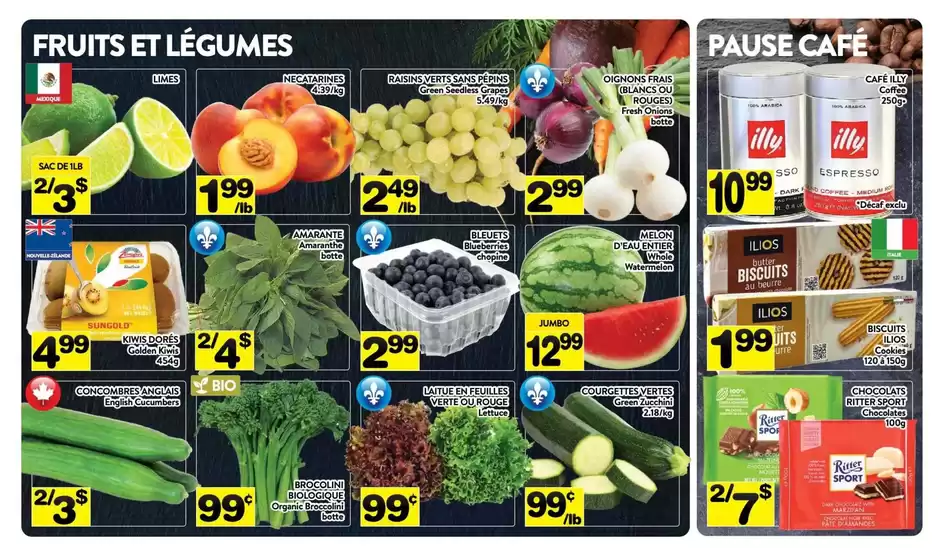 Spéciaux de la semaine