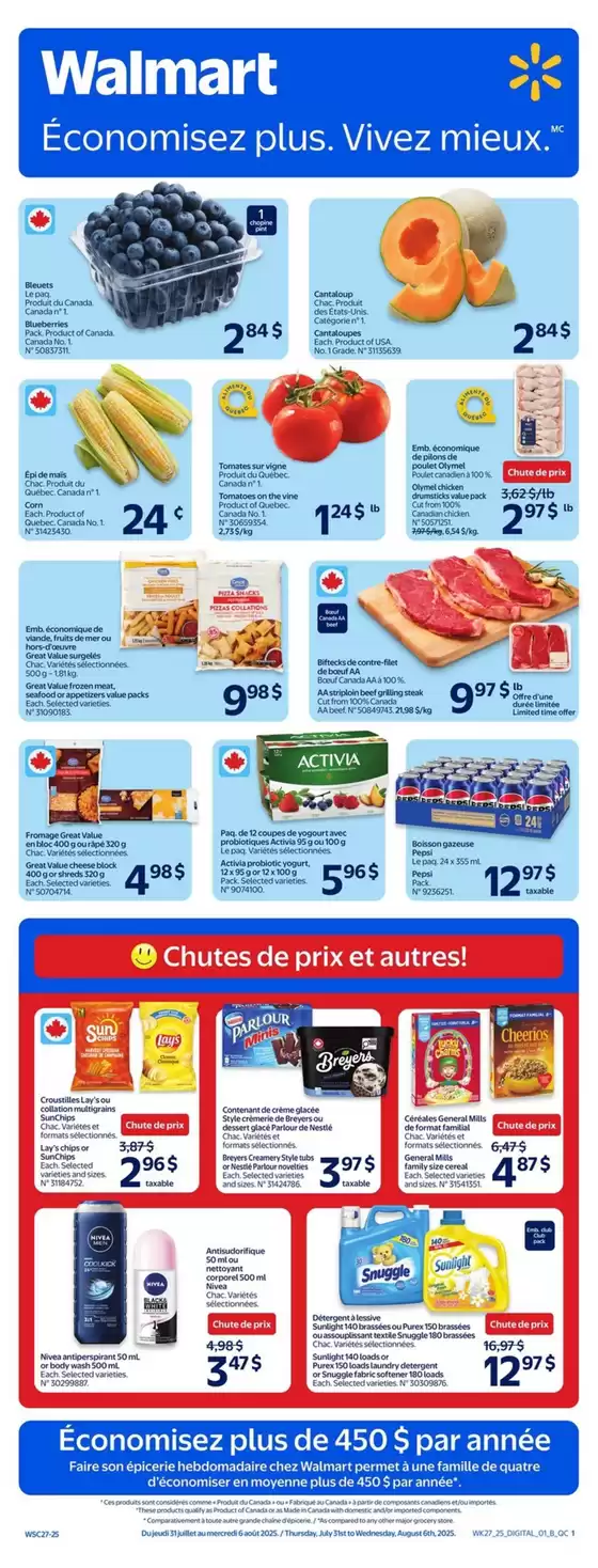 Walmart catalogue in Lethbridge | Discounts and promotions | 2025-07-31T00:00:00.000Z - 2025-08-06T00:00:00.000Z