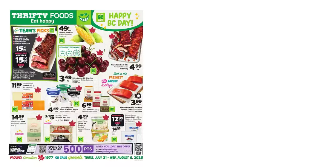 Thrifty Foods catalogue in Brampton | Current bargains and offers | 2025-07-31T00:00:00.000Z - 2025-08-06T00:00:00.000Z
