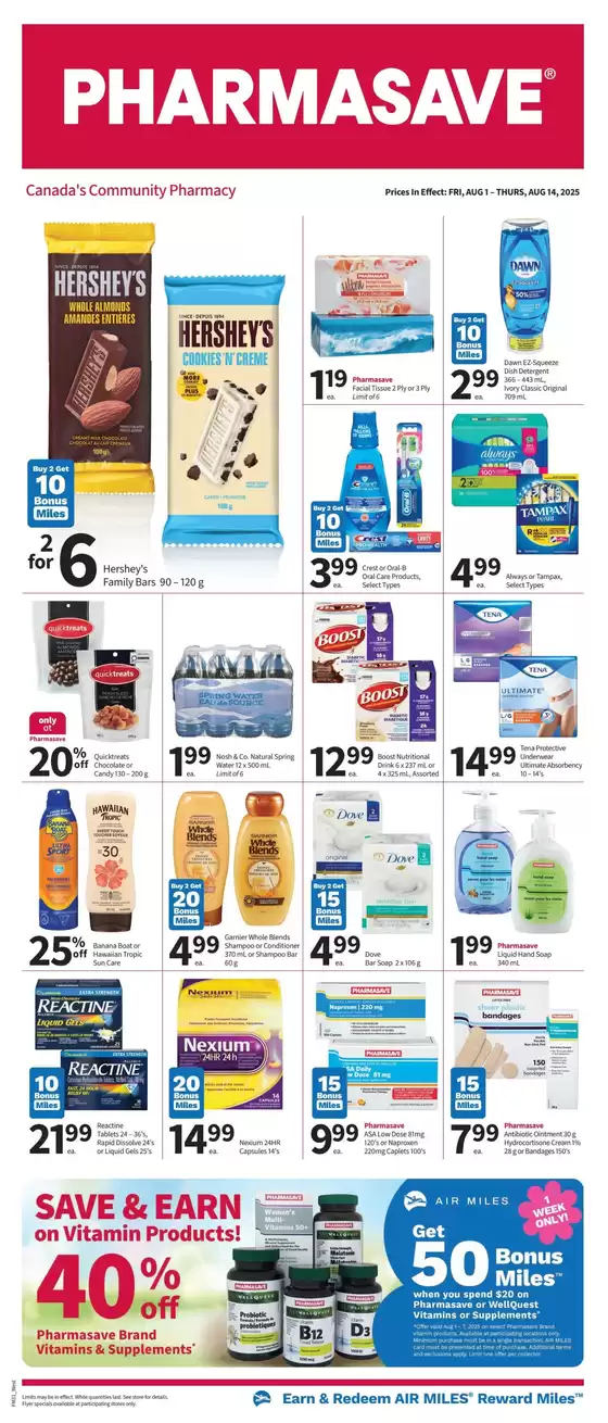Pharmasave catalogue in Hamilton | Top deals and discounts | 2025-08-01T00:00:00.000Z - 2025-08-14T00:00:00.000Z