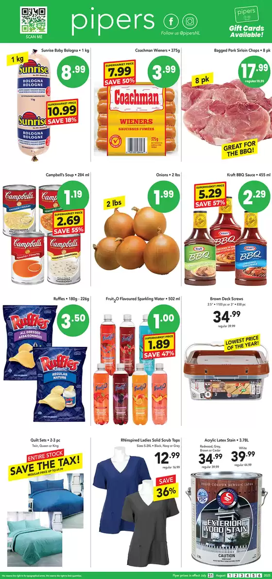 Pipers catalogue in Sarnia | Flyer Pipers | 2025-07-31T00:00:00.000Z - 2025-08-06T00:00:00.000Z