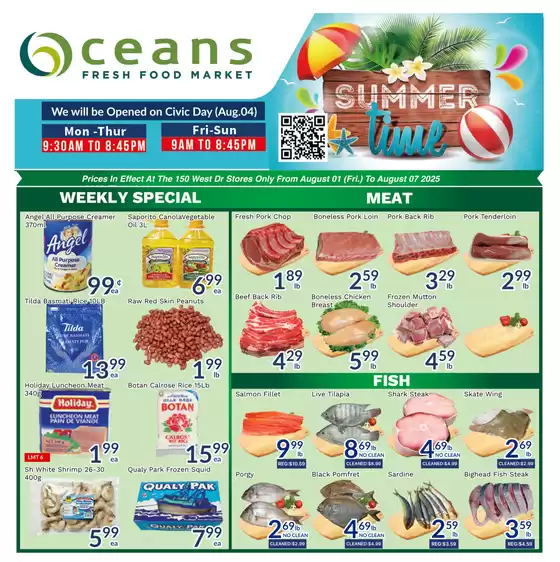 Oceans Fresh Food Market catalogue in Mississauga | Enjoy Special deals everyday | 2025-08-01T00:00:00.000Z - 2025-08-07T00:00:00.000Z