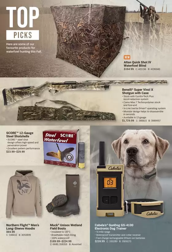 Bass Pro Shops Waterfowl Hunting Catalogue July 29 to September 10