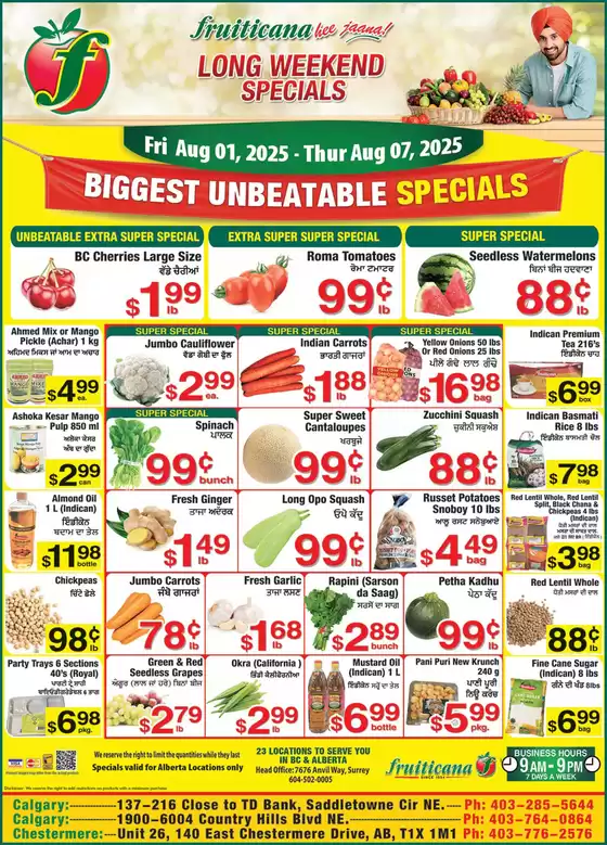 Fruiticana catalogue in Fraser Lake | Long weekend specials  | 2025-08-07T00:00:00.000Z - 2025-08-07T00:00:00.000Z