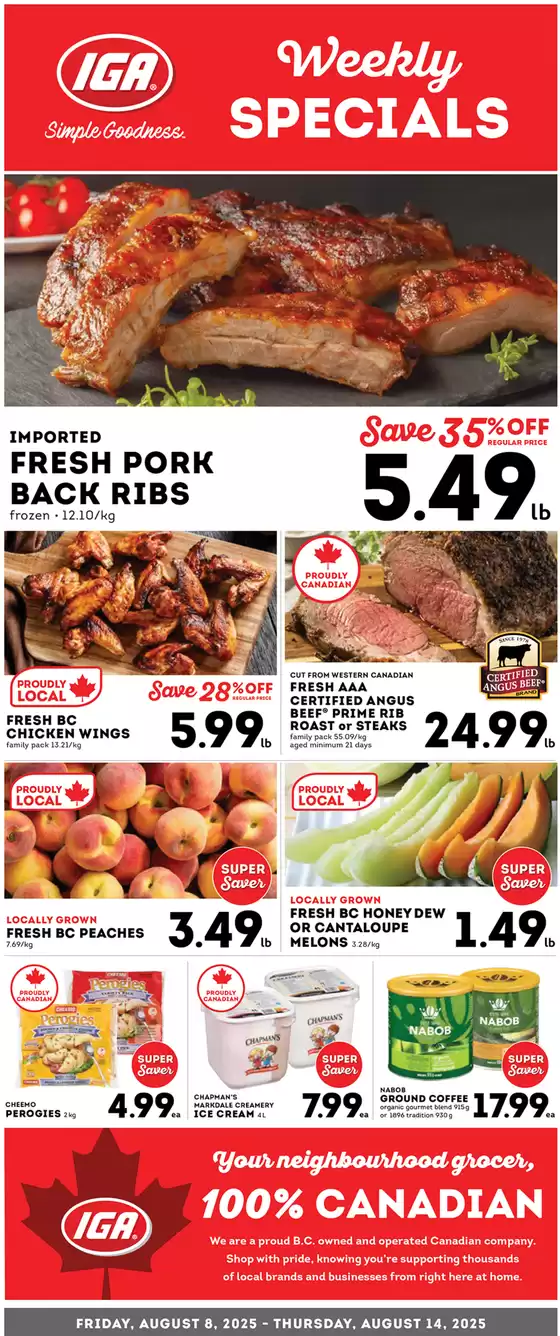 Market Place IGA catalogue in Invermere | Weekly specials  | 2025-08-11T00:00:00.000Z - 2025-08-14T00:00:00.000Z