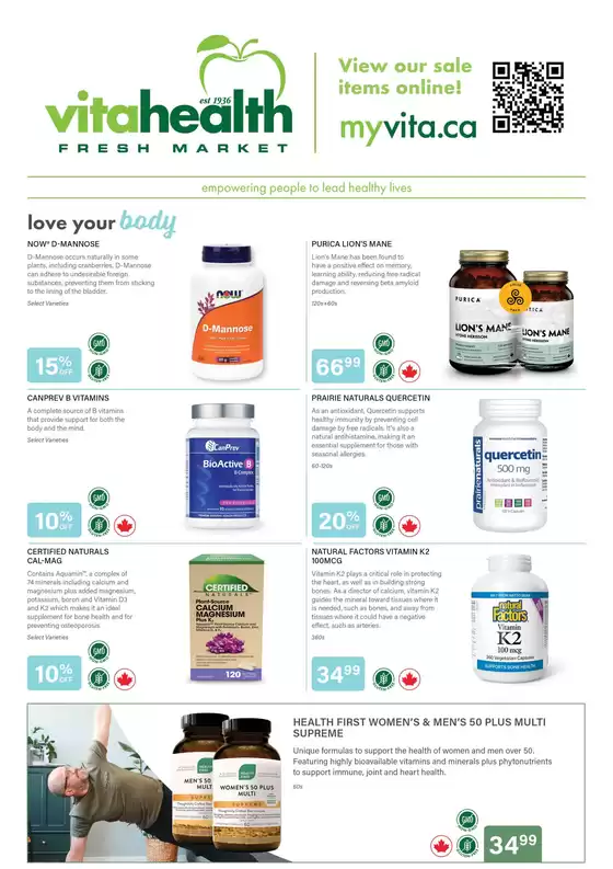 Vita Health catalogue in Bonavista | View our sale items online! | 2025-08-11T00:00:00.000Z - 2025-08-27T00:00:00.000Z