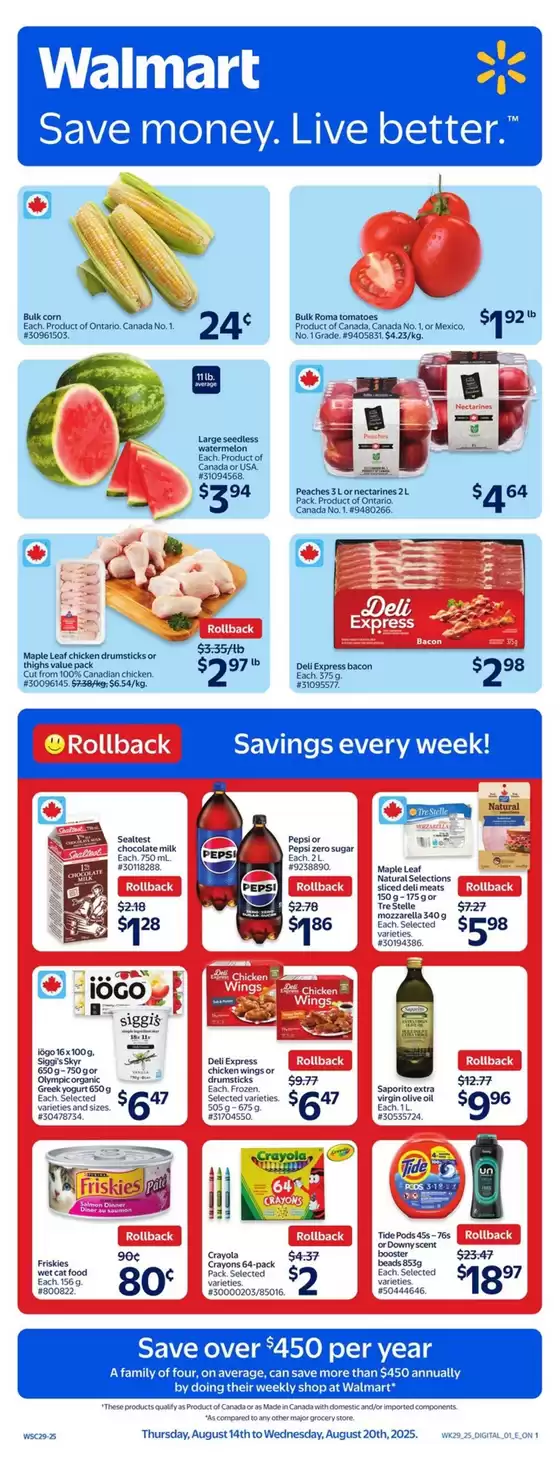 Walmart catalogue in Rimouski | Walmart flyer | 2025-08-14T00:00:00.000Z - 2025-08-20T00:00:00.000Z