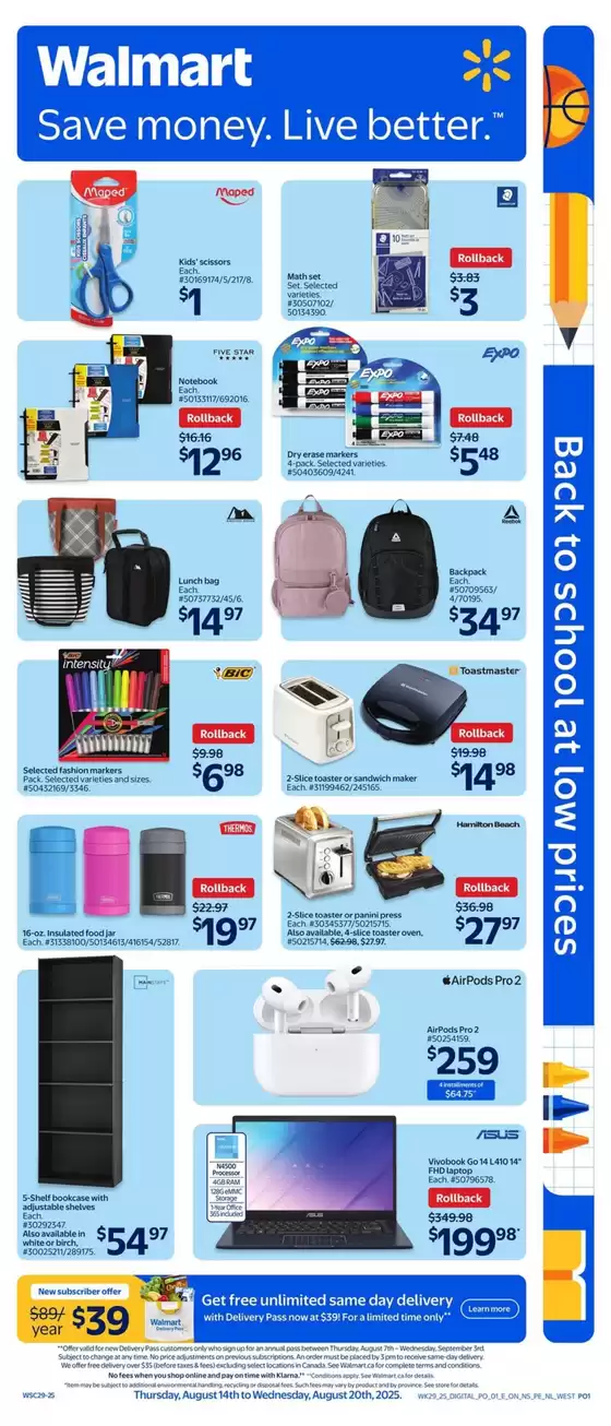 Walmart catalogue in Brampton | Wide range of offers | 2025-08-14T00:00:00.000Z - 2025-08-20T00:00:00.000Z
