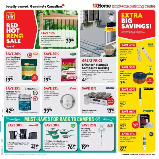 Home Hardware catalogue in Head of Jeddore | Great discounts on selected products | 2025-08-14T00:00:00.000Z - 2025-08-27T00:00:00.000Z