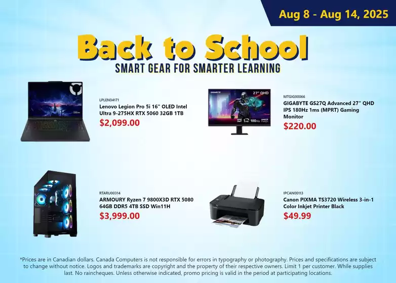 Canada Computers catalogue in Head of Jeddore | Back to school  | 2025-08-14T00:00:00.000Z - 2025-08-28T00:00:00.000Z