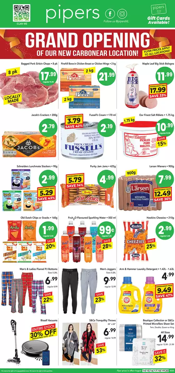 Pipers catalogue in Dryden | Flyer Pipers | 2025-08-14T00:00:00.000Z - 2025-08-20T00:00:00.000Z