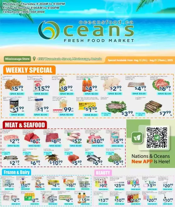 Oceans Fresh Food Market catalogue in Dryden | Weekly specials  | 2025-08-15T00:00:00.000Z - 2025-08-21T00:00:00.000Z