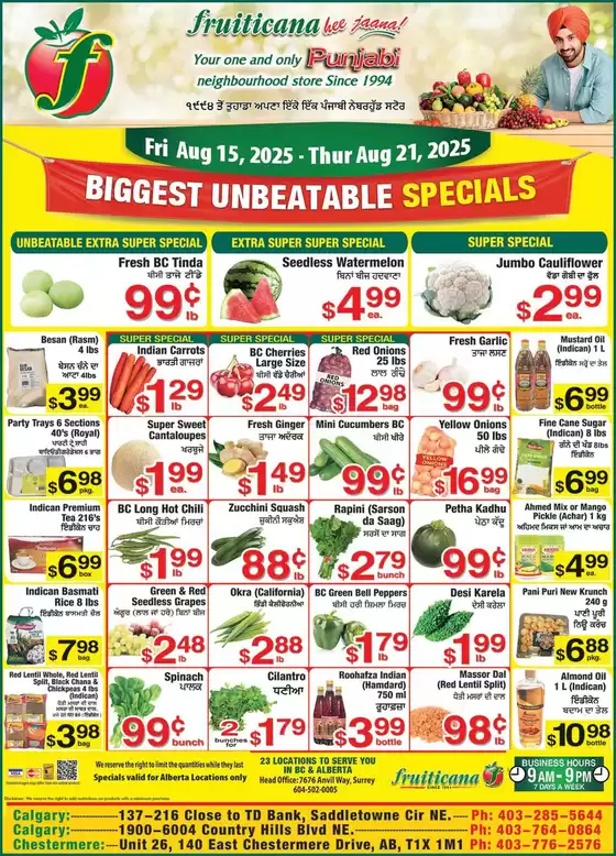 Fruiticana catalogue in Drummondville | Fruiticana flyer | 2025-08-15T00:00:00.000Z - 2025-08-21T00:00:00.000Z