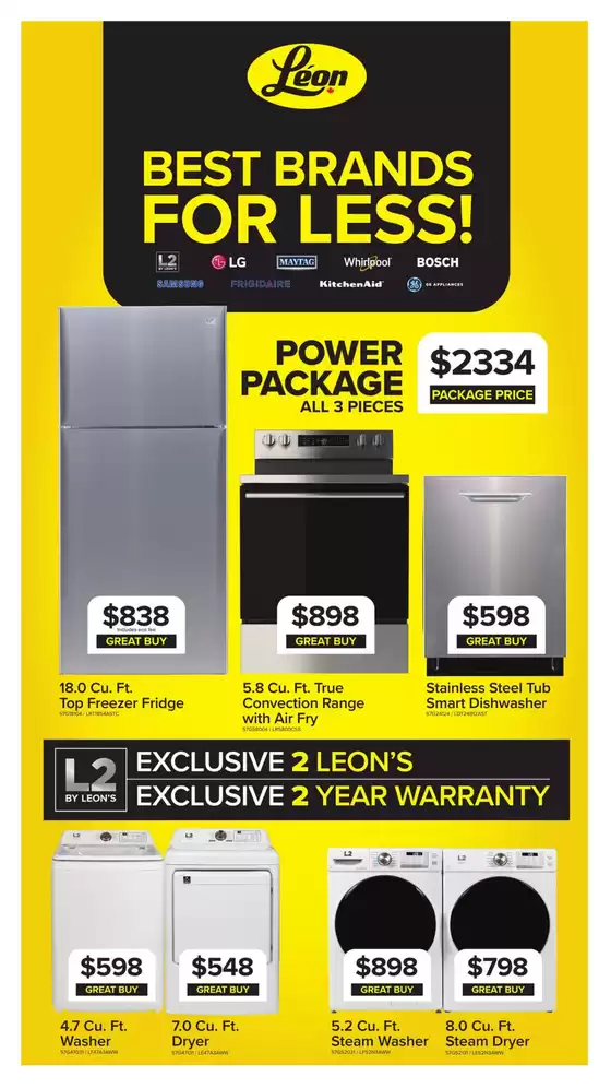 Leon's catalogue in Gatineau | Great discounts on selected products | 2025-07-31T00:00:00.000Z - 2025-08-27T00:00:00.000Z
