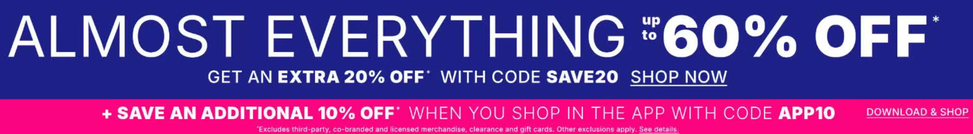Everything up to 60 % off